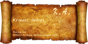 Krausz Antal névjegykártya